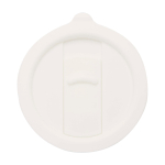 Ceramic mug, plastic lid, large handle, 450ml white colour