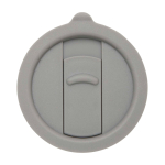 Ceramic mug, plastic lid, large handle, 450ml grey colour