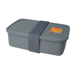 Recycled plastic lunch boxes for businesses 800 ml dark grey colour pad printing view