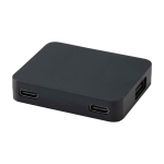 USB hub with 4 ports including Type-A and Type-C outputs black colour