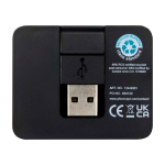 USB hub with 4 ports including Type-A and Type-C outputs black colour second rear view