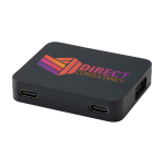 USB hub with 4 ports including Type-A and Type-C outputs black colour