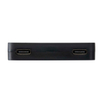 USB hub with 4 ports including Type-A and Type-C outputs black colour third front view
