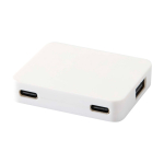 USB hub with 4 ports including Type-A and Type-C outputs white colour