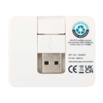 USB hub with 4 ports including Type-A and Type-C outputs white colour second rear view