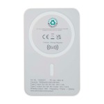 Magnetic wireless power bank, recycled plastic, 10,000 mAh white colour