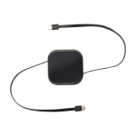 Retractable 5-in-1 fast-charge and data cable, 100W black colour