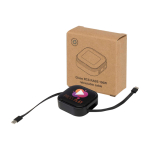 Retractable 5-in-1 fast-charge and data cable, 100W black colour