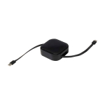 Retractable 5-in-1 fast-charge and data cable, 100W black colour
