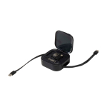 Retractable 5-in-1 fast-charge and data cable, 100W black colour
