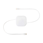 Retractable 5-in-1 fast-charge and data cable, 100W white colour