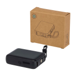 Recycled plastic power bank, fast charging, 10,000 mAh black colour