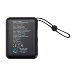 Recycled plastic power bank, fast charging, 10,000 mAh black colour