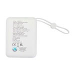 Recycled plastic power bank, fast charging, 10,000 mAh white colour