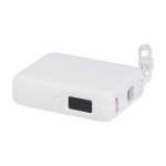 Recycled plastic power bank, fast charging, 10,000 mAh white colour