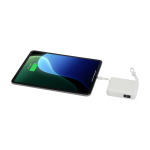 Recycled plastic power bank, fast charging, 10,000 mAh white colour