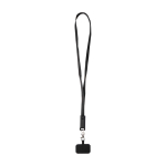 Mobile lanyard, recycled plastic, 5-in-1 charging cable, 65W black colour