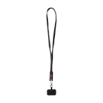 Mobile lanyard, recycled plastic, 5-in-1 charging cable, 65W black colour