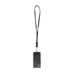 Mobile lanyard, recycled plastic, 5-in-1 charging cable, 65W black colour