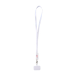 Mobile lanyard, recycled plastic, 5-in-1 charging cable, 65W white colour
