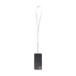 Mobile lanyard, recycled plastic, 5-in-1 charging cable, 65W white colour