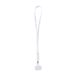 Mobile lanyard, recycled plastic, 5-in-1 charging cable, 65W white colour