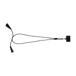 Smartphone lanyard, recycled plastic, 5-in-1 cable, 100W black colour