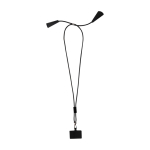 Smartphone lanyard, recycled plastic, 5-in-1 cable, 100W black colour