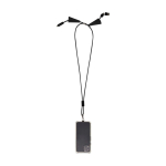 Smartphone lanyard, recycled plastic, 5-in-1 cable, 100W black colour