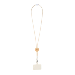 Phone lanyard, eco bamboo detail, centre accent