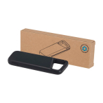 Eco power bank, water-resistant, carabiner, 5,000 mAh black colour