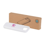 Eco power bank, water-resistant, carabiner, 5,000 mAh white colour