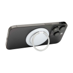 Magnetic phone stand, ring-style support white colour