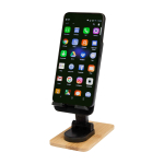 Folding phone stand, bamboo base, desktop use black colour