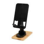 Folding phone stand, bamboo base, desktop use black colour