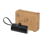 2-in-1 recycled plastic power bank, folding stand black colour