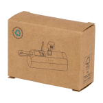 2-in-1 recycled plastic power bank, folding stand black colour