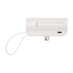 2-in-1 recycled plastic power bank, folding stand white colour