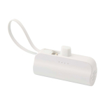 2-in-1 recycled plastic power bank, folding stand white colour