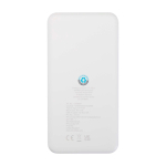 Recycled plastic power bank, LED charge indicator, 10,000 mAh white colour