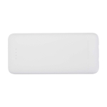 Recycled plastic power bank, 2 cables, 10,000 mAh white colour
