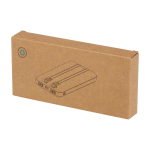 Recycled plastic power bank, 2 cables, 10,000 mAh white colour