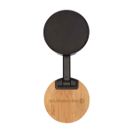 Magnetic folding phone stand, bamboo base black colour