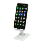 Folding phone stand, metal support, angle lock white colour
