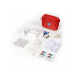 First aid kit, 31 basic emergency items red colour