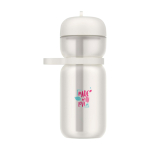 Sports bottle, flip lid, straw, 600ml, Mepal white colour