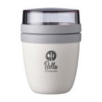 Mini lunch box, dual compartment, 420ml, Mepal Ellipse Mini white colour
