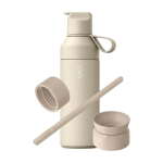 Bottle with modular lid system, 3 caps, 500ml, Ocean Bottle sand colour