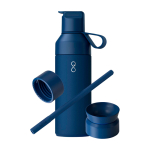 Bottle with modular lid system, 3 caps, 500ml, Ocean Bottle navy-blue colour