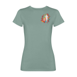 Women’s fitted short sleeve T-shirt, 280 g/m2, Roly Fiyi dark green colour